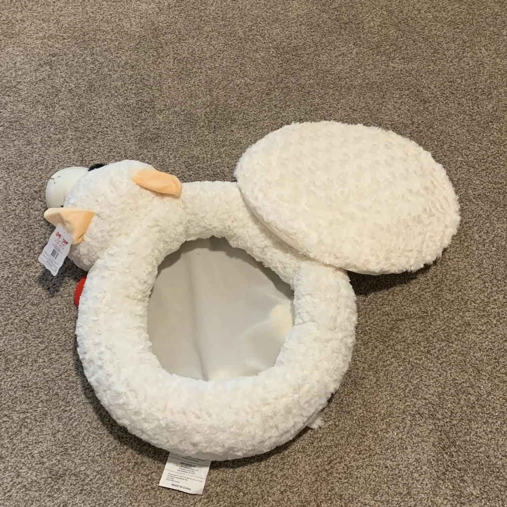 LMT: Plush Lamb (small) Pet Cozy Bed - Cream in Color